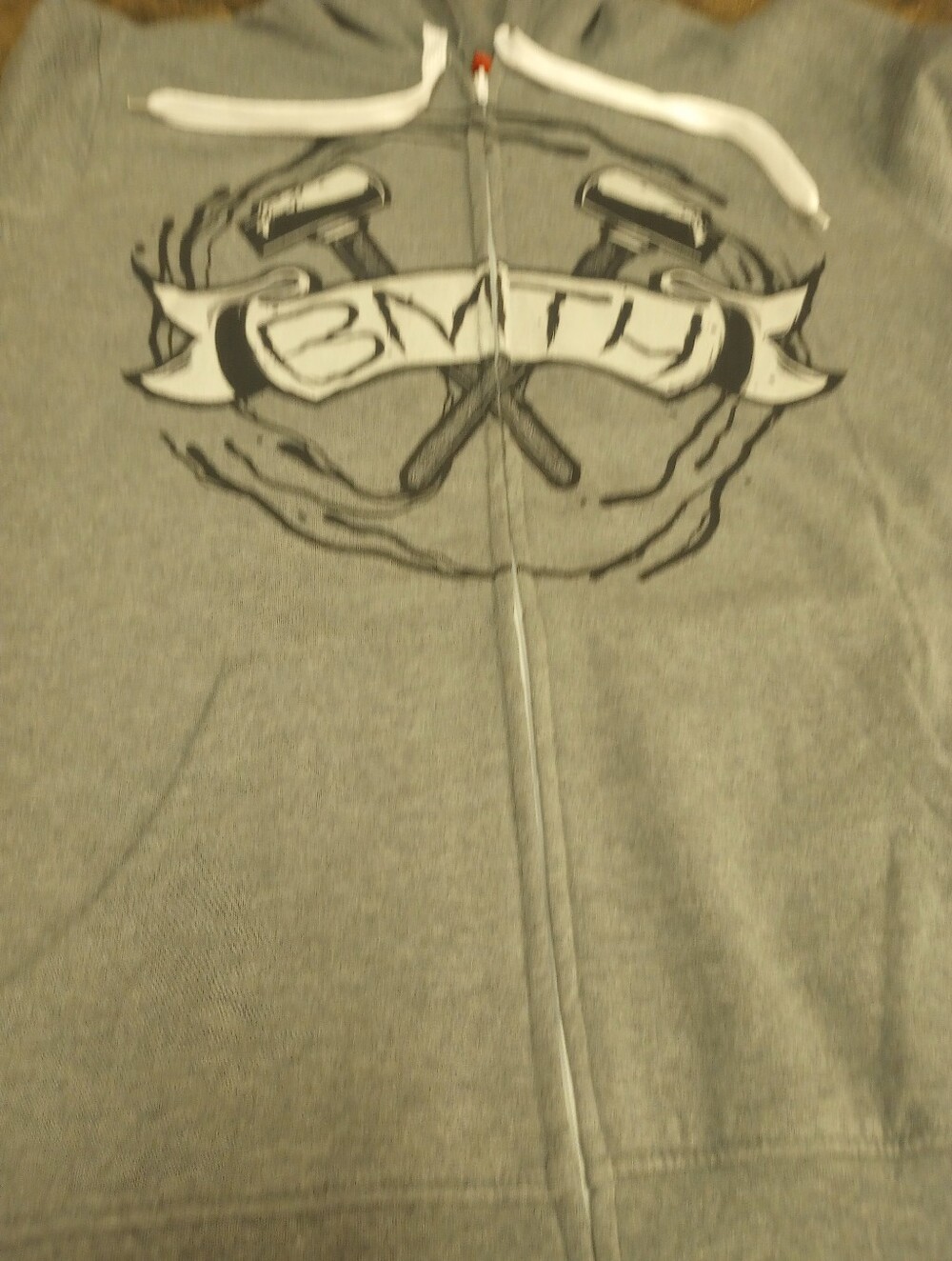 Bring Me The Horizon Gray Men’s Zip-Up Hoodie Sheffard Arms Size X-large